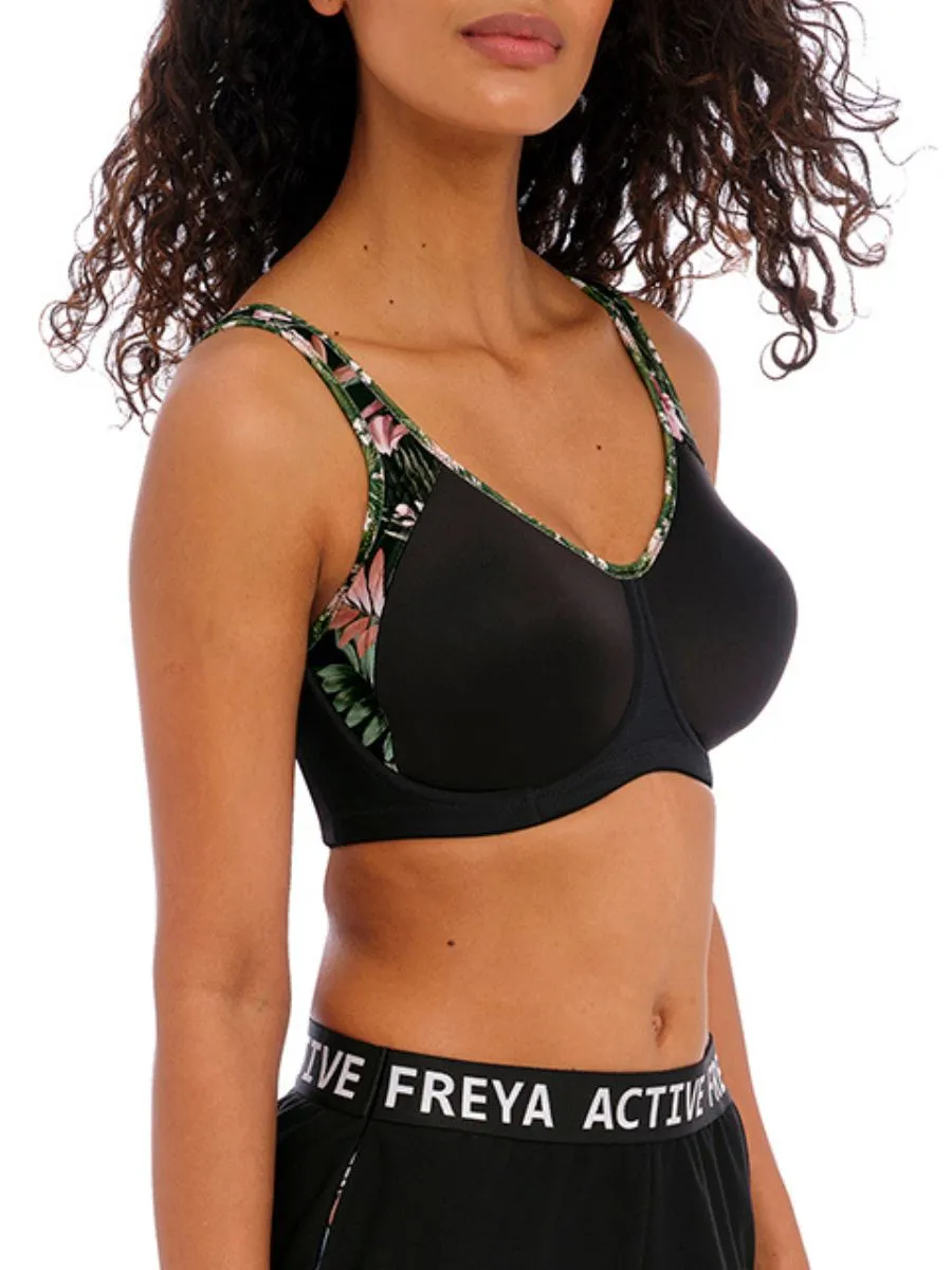 Sonic Moulded Spacer Sports Bra -  Jungle Black