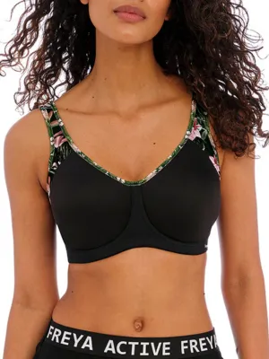 Sonic Moulded Spacer Sports Bra -  Jungle Black