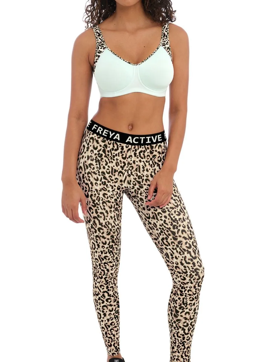 Sonic Moulded Spacer Sports Bra - Pure Leopard Aqua