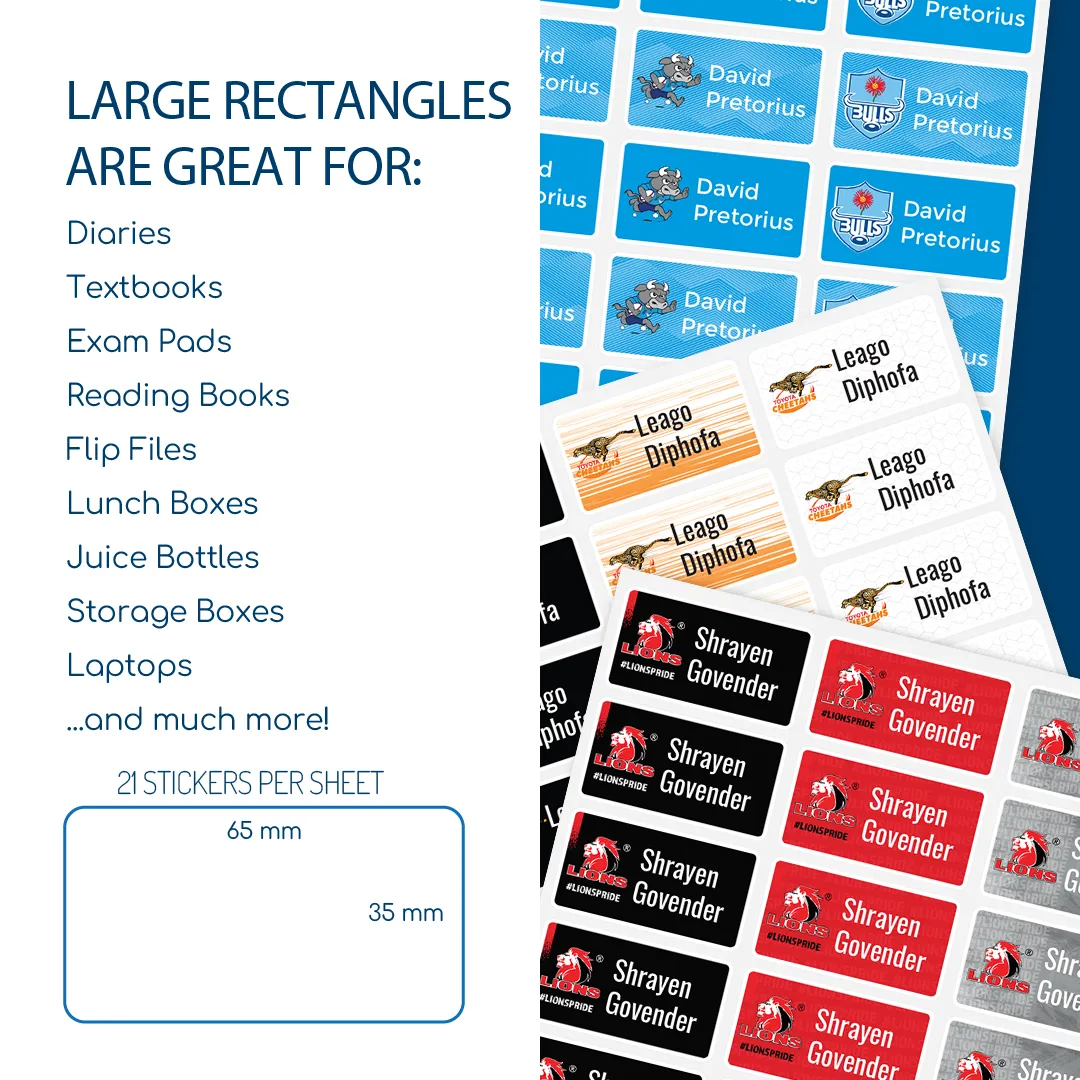 Sports Teams - Colour Large Labels