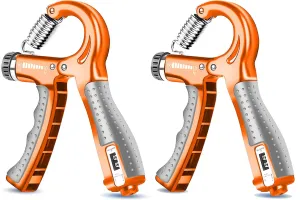 Strauss Adjustable Hand Grip Strengthener with Counter Meter Orange (Pack of 2)