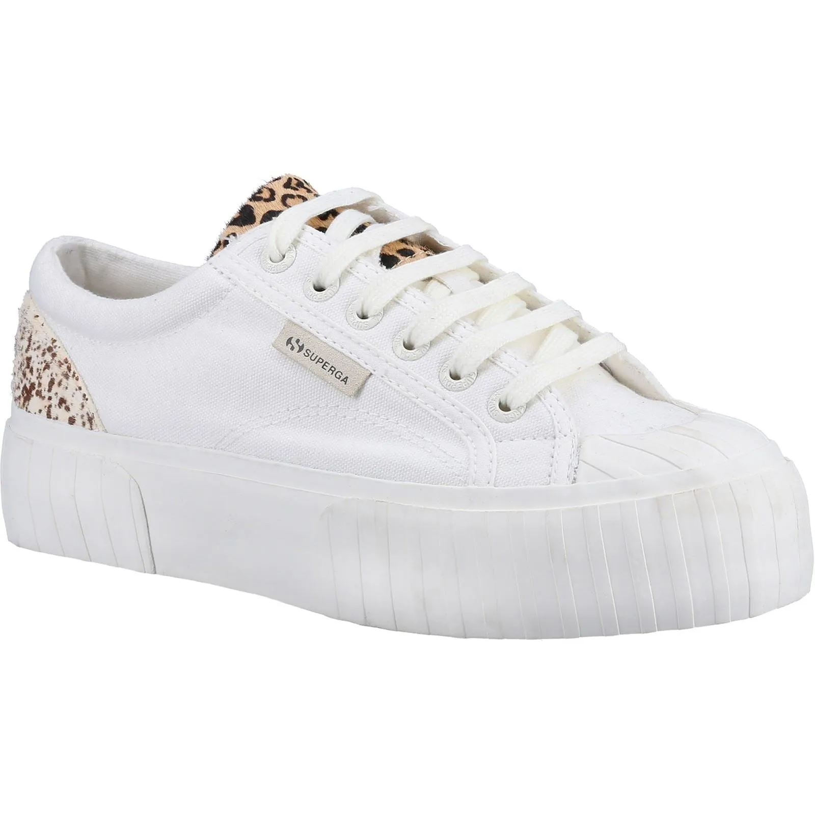 Superga 2631 Calfhair Details Leather Women's White Avorio/Leopard Spots Trainers