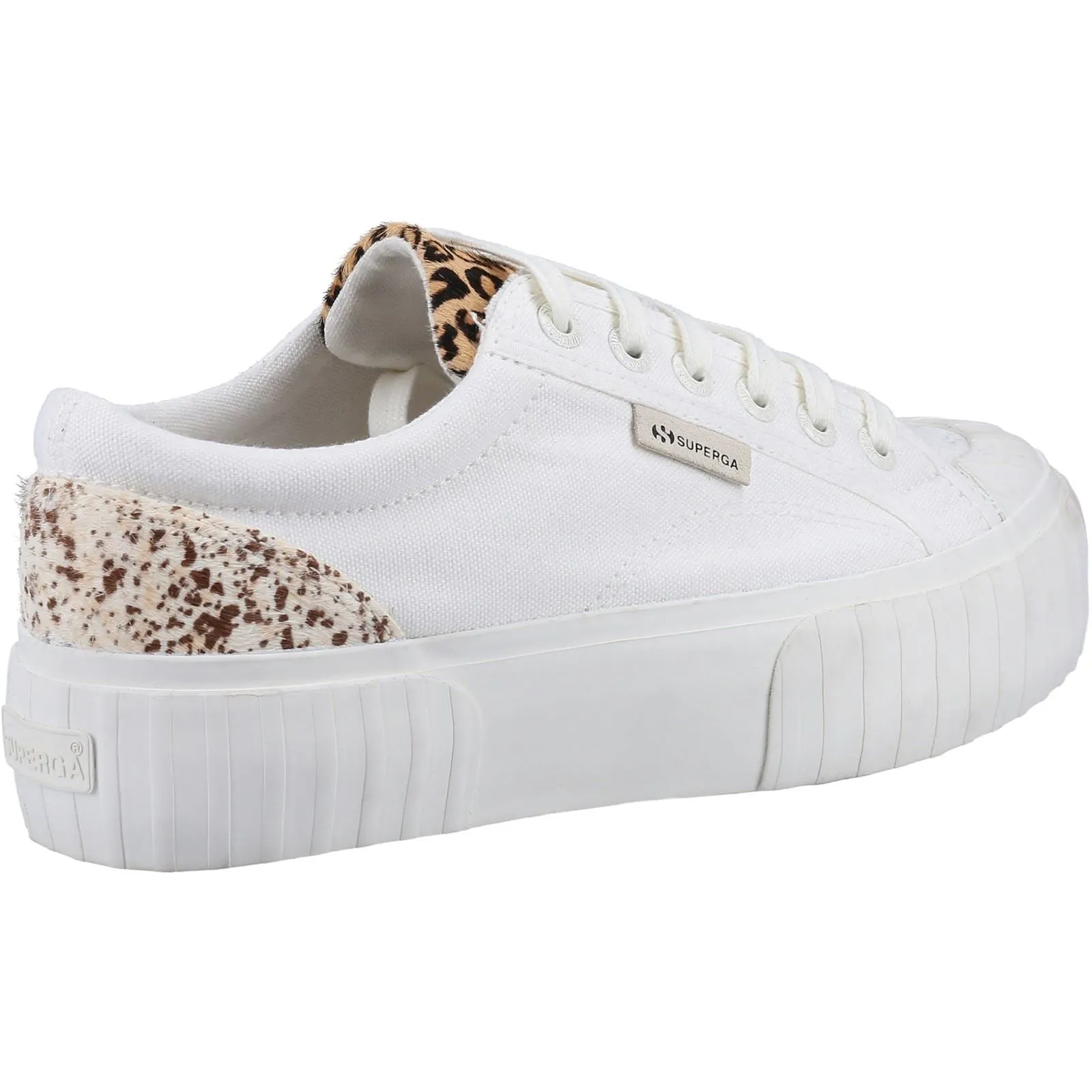 Superga 2631 Calfhair Details Leather Women's White Avorio/Leopard Spots Trainers