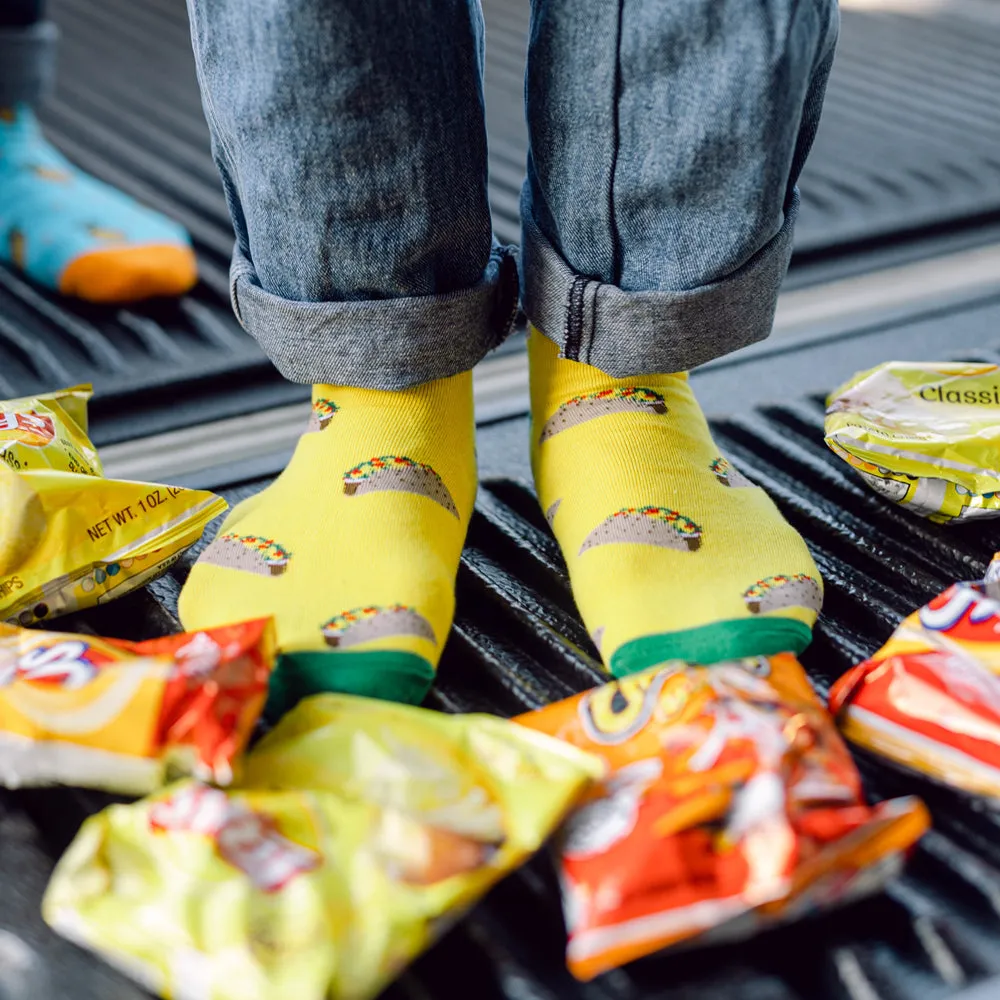 Taco Printed Crew Length Socks