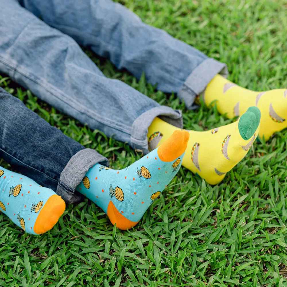 Taco Printed Crew Length Socks