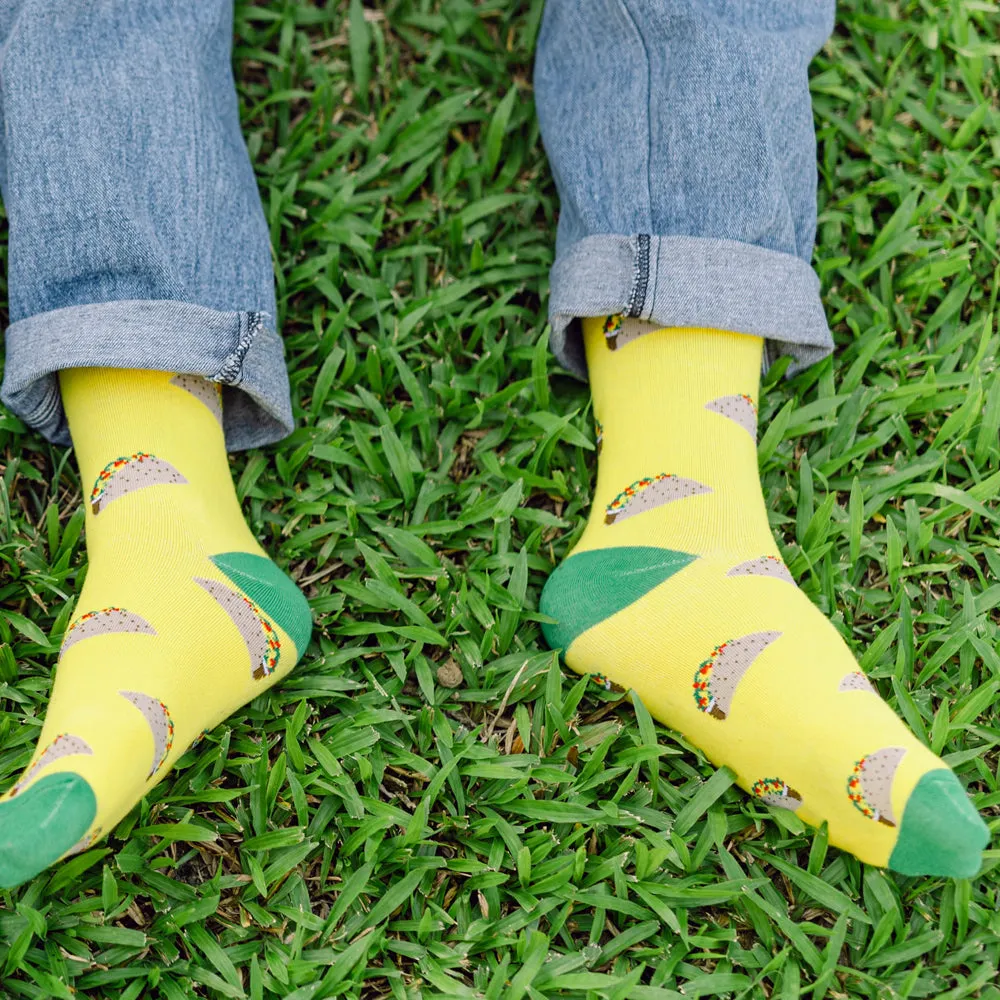 Taco Printed Crew Length Socks