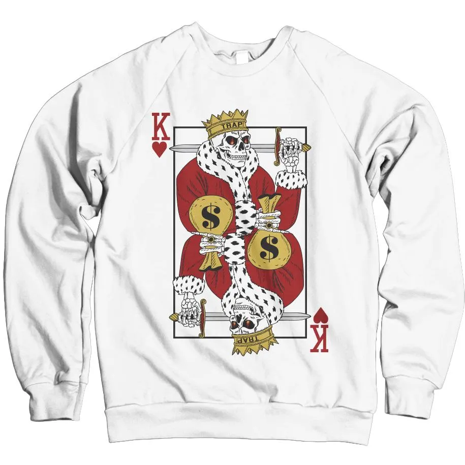 Trap King - White Crewneck Sweatshirt