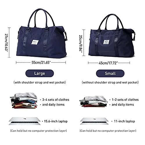 Travel Duffel Bag, Sports Tote Gym Bag, Shoulder Weekender Overnight Bag for Women