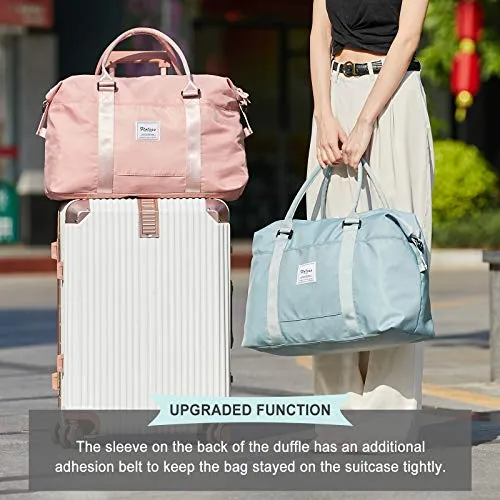 Travel Duffel Bag, Sports Tote Gym Bag, Shoulder Weekender Overnight Bag for Women