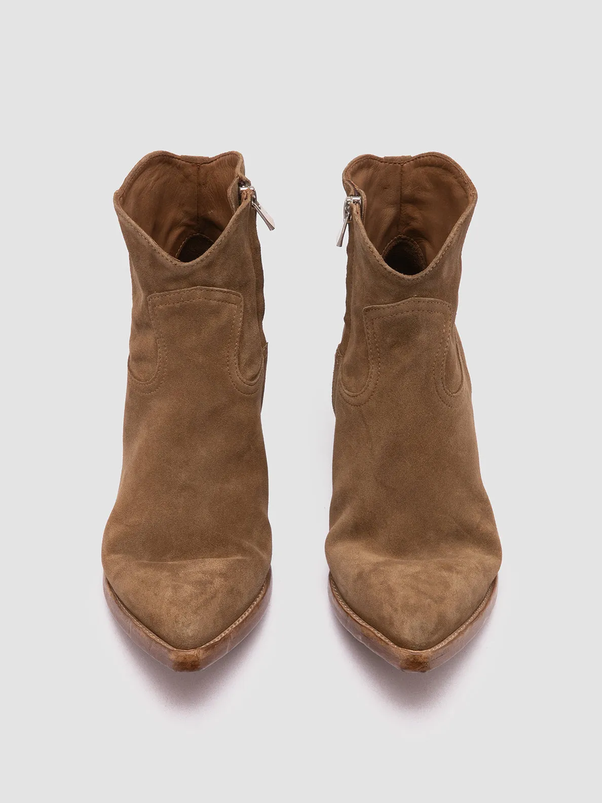 WANDA DD 103 - Light Brown Suede Zip Boots