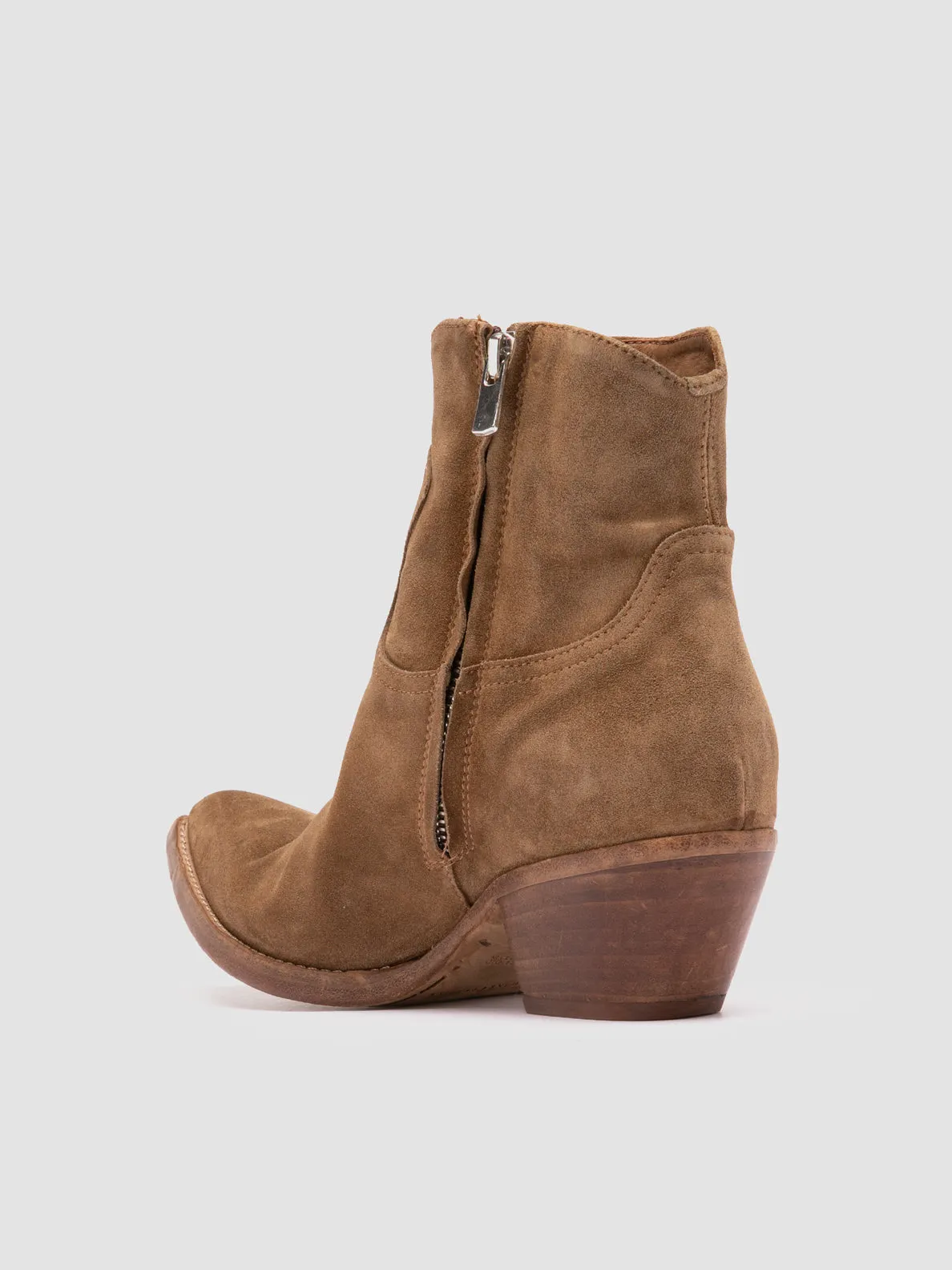 WANDA DD 103 - Light Brown Suede Zip Boots