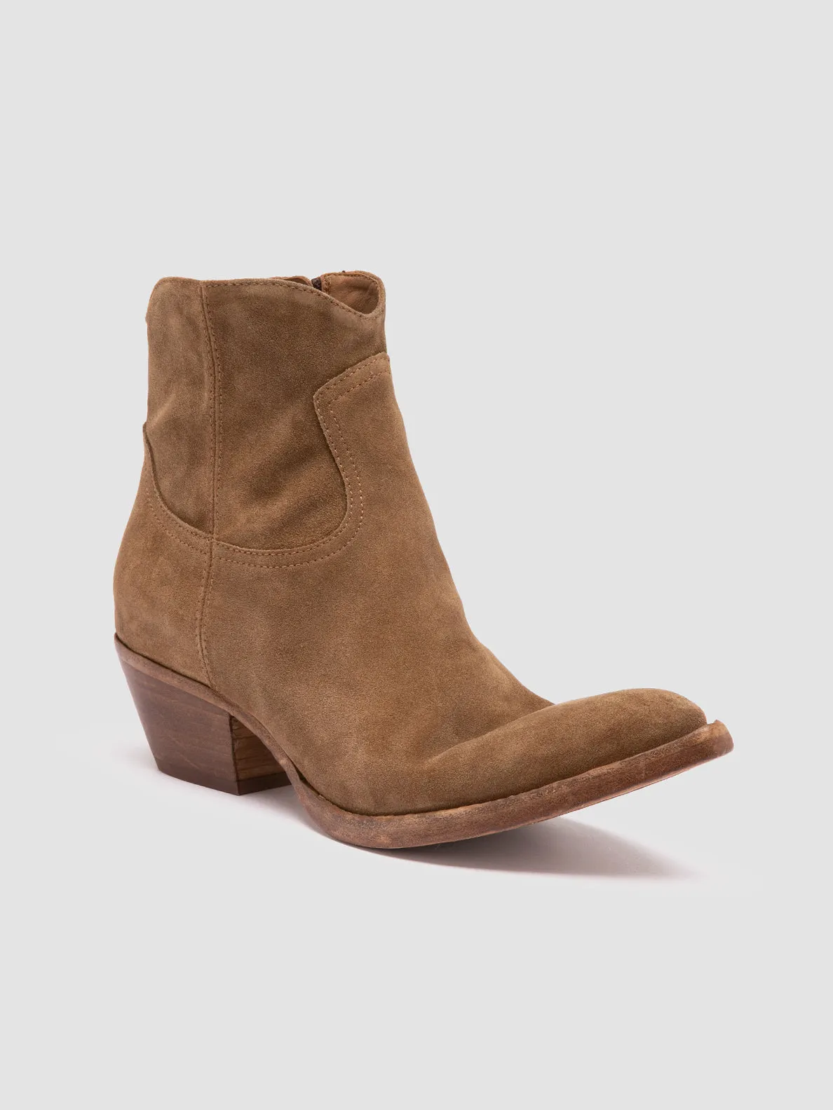 WANDA DD 103 - Light Brown Suede Zip Boots