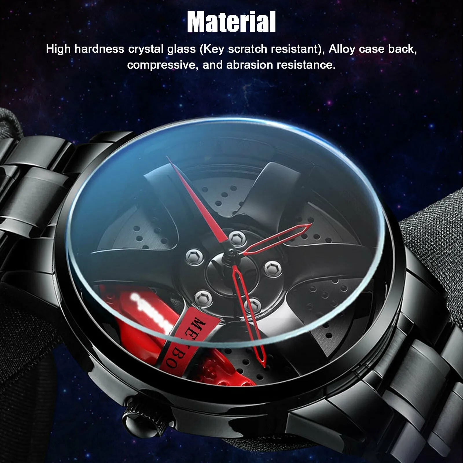 Waterproof Car Wheel Rim Wrist Men Watch