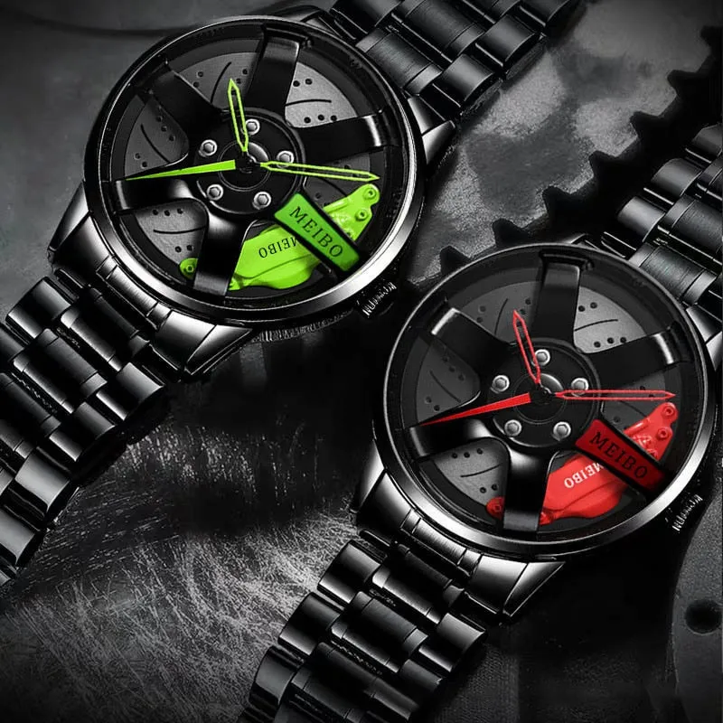 Waterproof Car Wheel Rim Wrist Men Watch