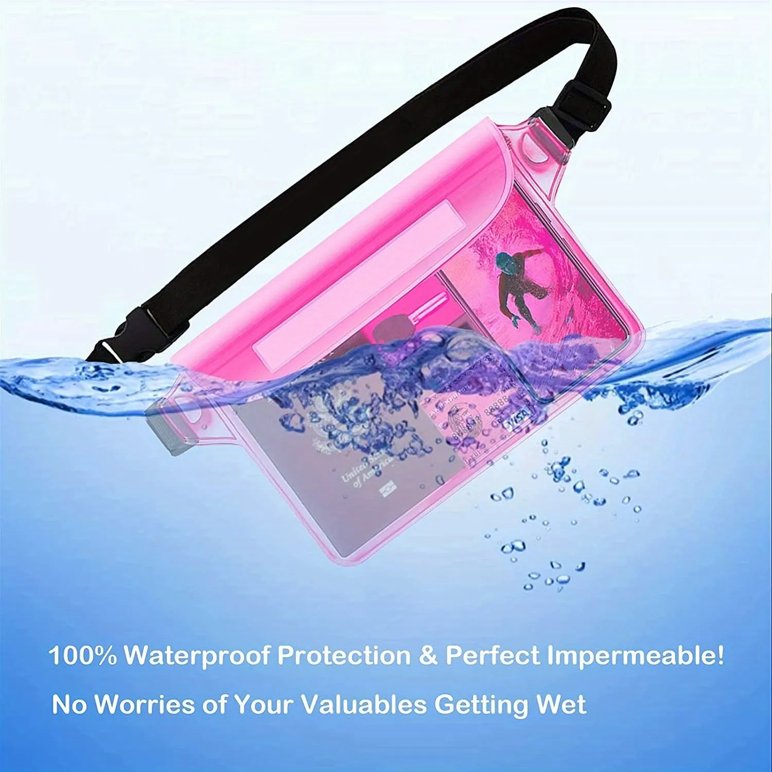 Waterproof Waist Pouch with Strap Stay Dry on Water Adventures