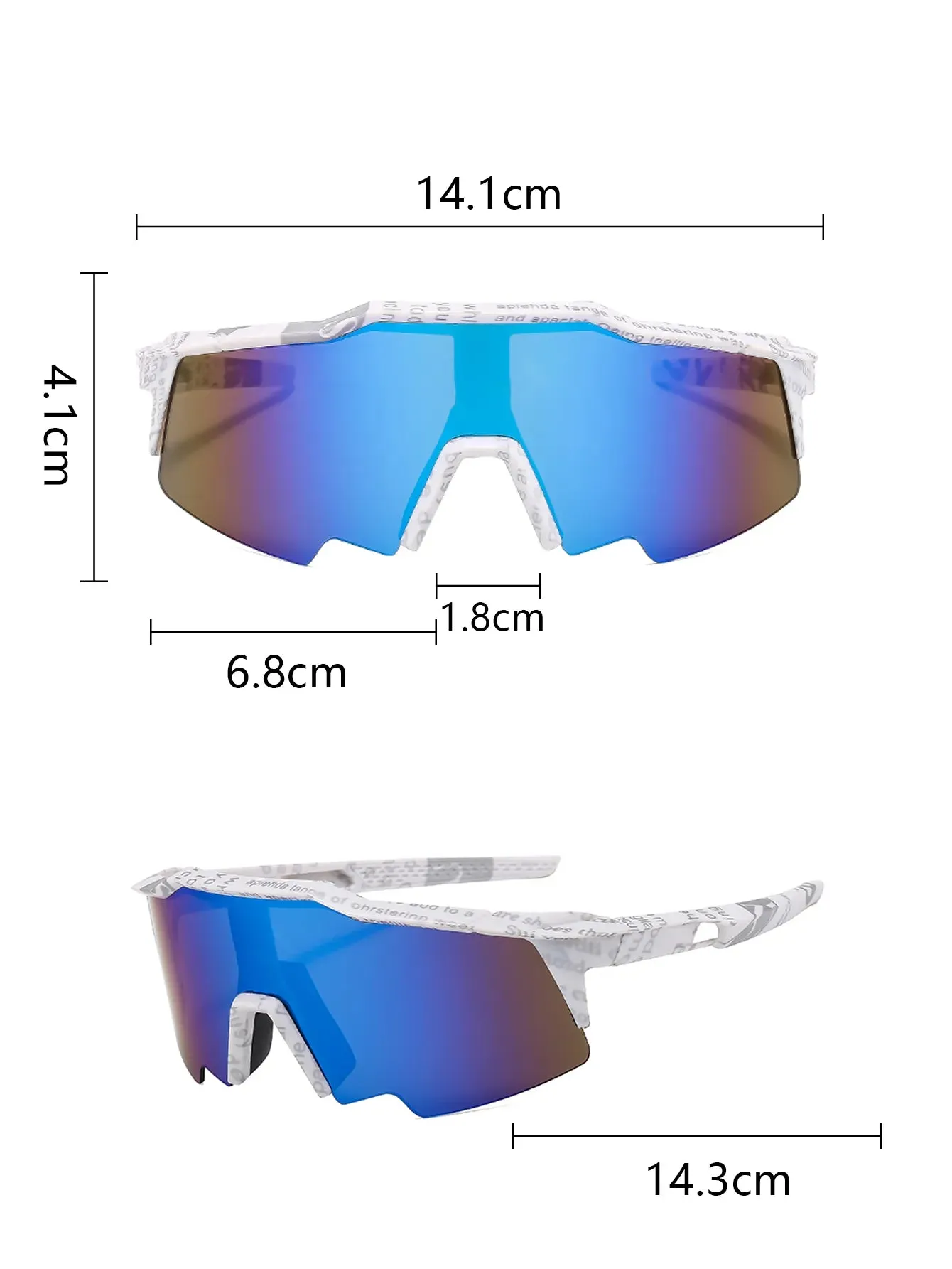 White Cycling Sports Goggles For Party Trendy Glasses Windproof