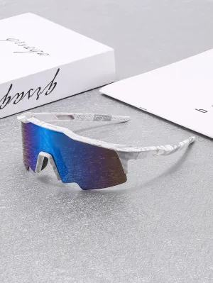 White Cycling Sports Goggles For Party Trendy Glasses Windproof