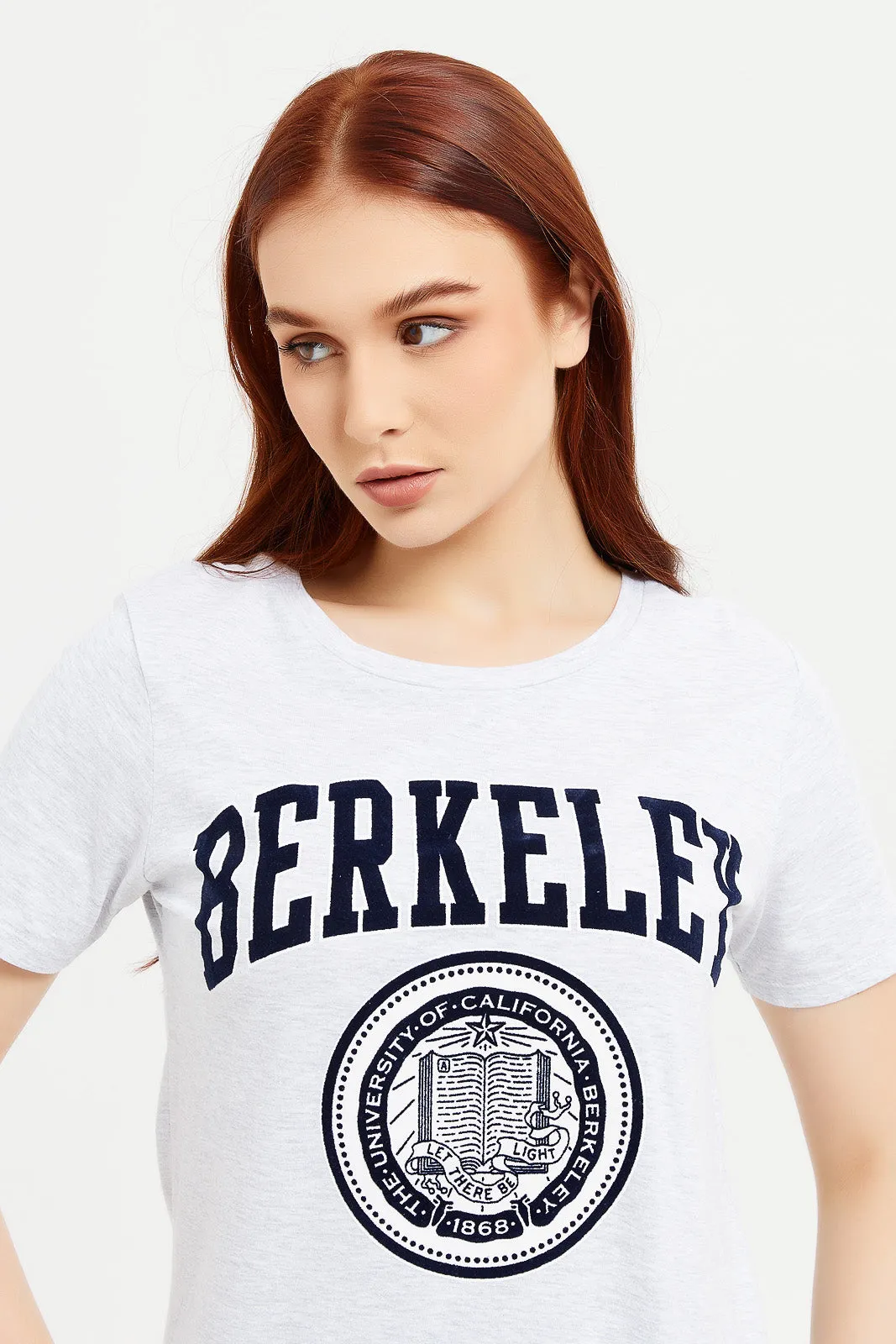 Women Grey Berkeley Printed T-Shirt