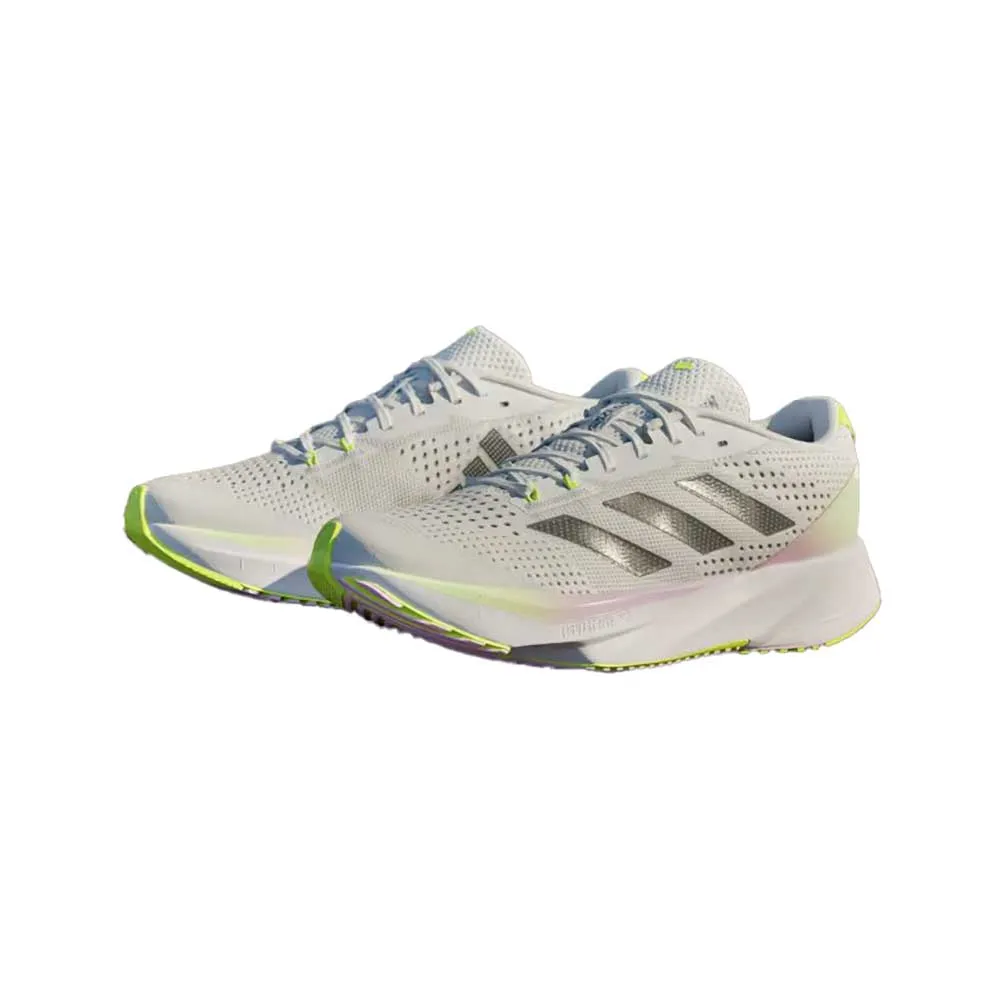 Women's Adizero Boston 12 Running Shoe - Footwear white/Core Black/Bliss lilac - Regular (B)