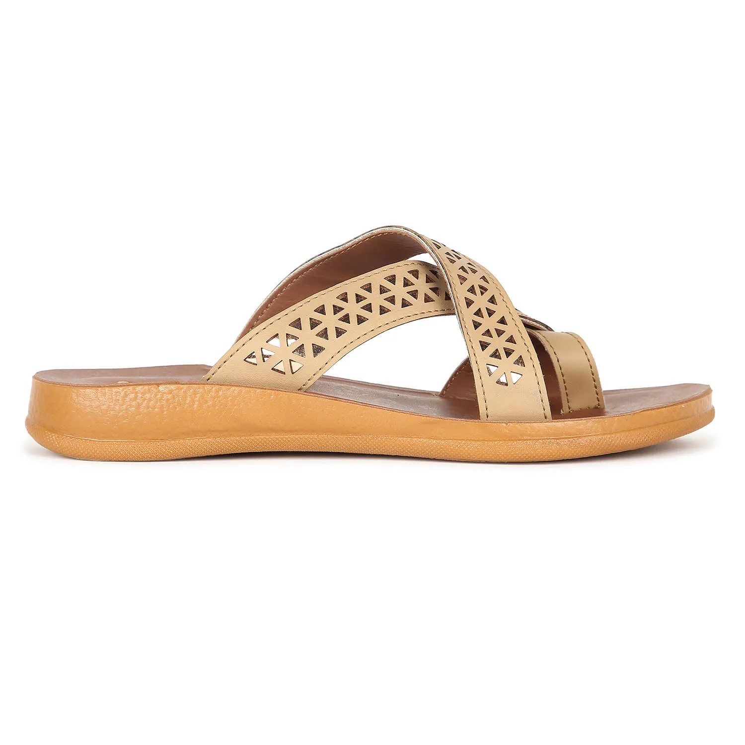 Women's Beige Stimulus Flip Flops