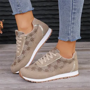 Women's Flower Print Lace-up Sneakers