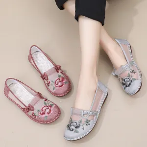 Women's Summer Slip-on Retro For Han Chinese Clothing Mesh Canvas Shoes