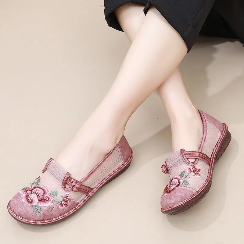 Women's Summer Slip-on Retro For Han Chinese Clothing Mesh Canvas Shoes