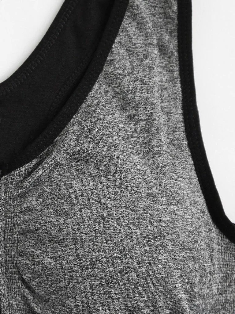 Zipper Front High Impact Sports Bra